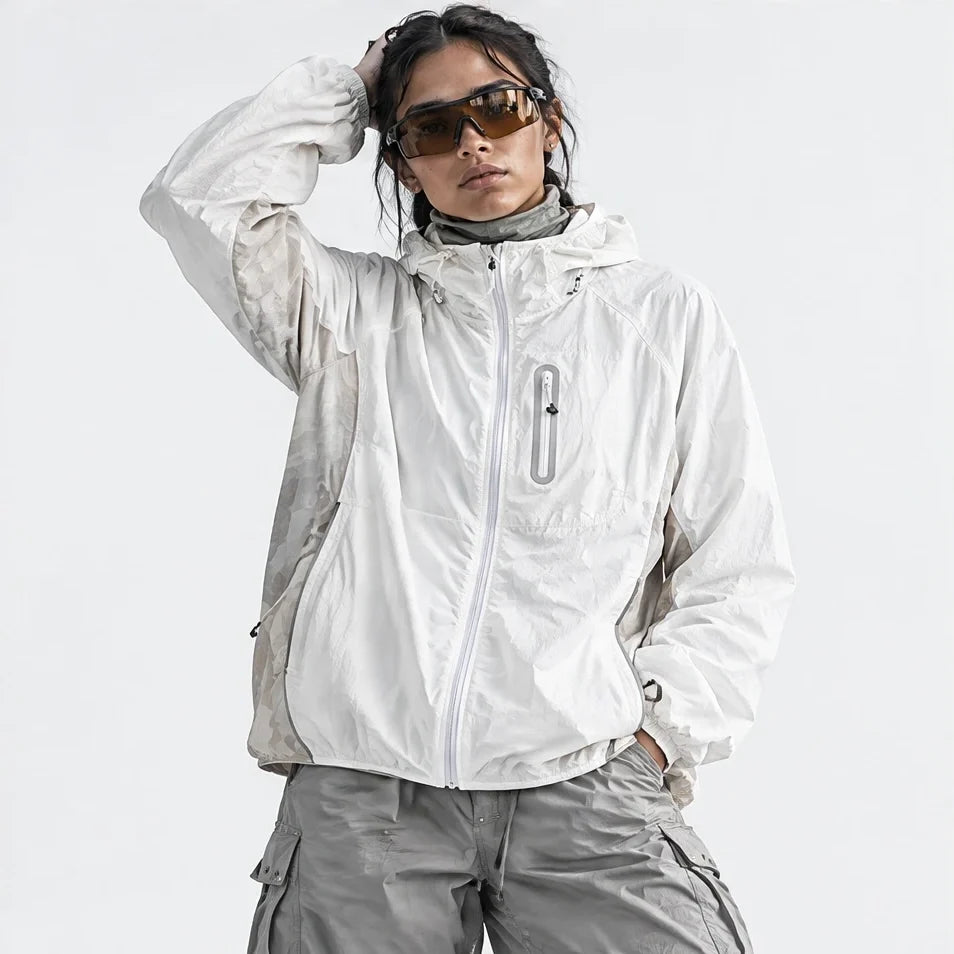 Cirrus - Unisex Water-Repellent & Windproof Reflective Lightweight Jacket - White