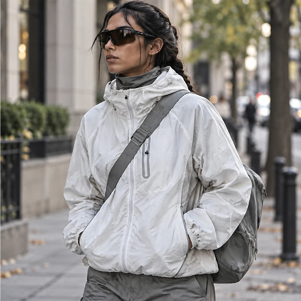 Cirrus - Unisex Water-Repellent & Windproof Reflective Lightweight Jacket - White