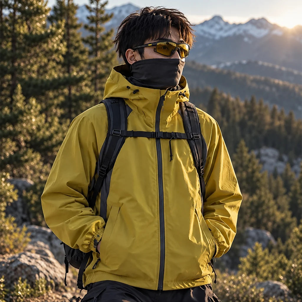 Nimbus - Unisex Water-Repellent & Windproof Hooded Lightweight Jacket - Mustard Yellow