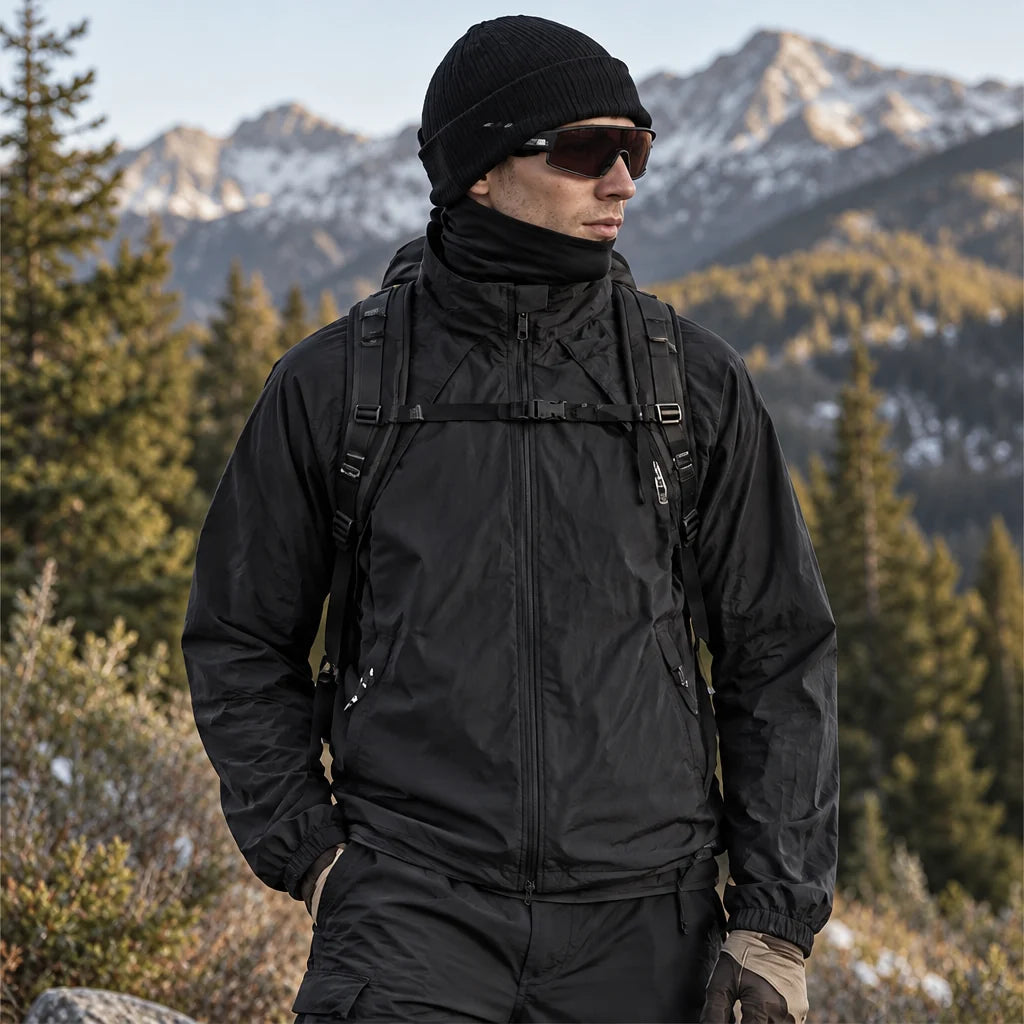 Brume - Unisex Water-Repellent & Windproof Stand-Collar Lightweight Jacket - Black