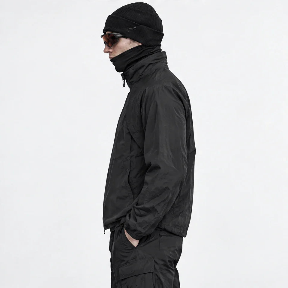 Brume - Unisex Water-Repellent & Windproof Stand-Collar Lightweight Jacket - Black