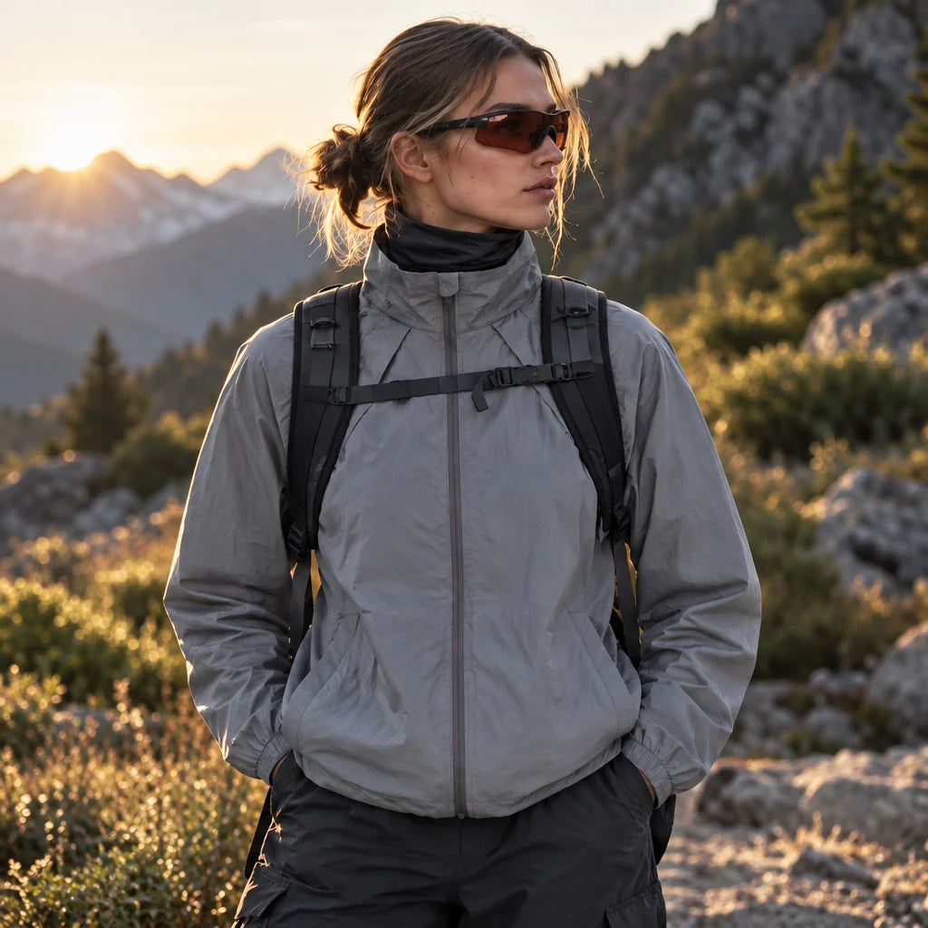 Brume - Unisex Water-Repellent & Windproof Stand-Collar Lightweight Jacket - Dark Grey