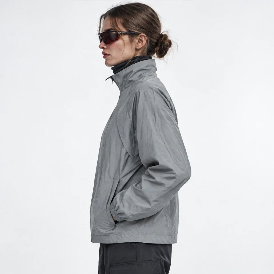 Brume - Unisex Water-Repellent & Windproof Stand-Collar Lightweight Jacket - Dark Grey