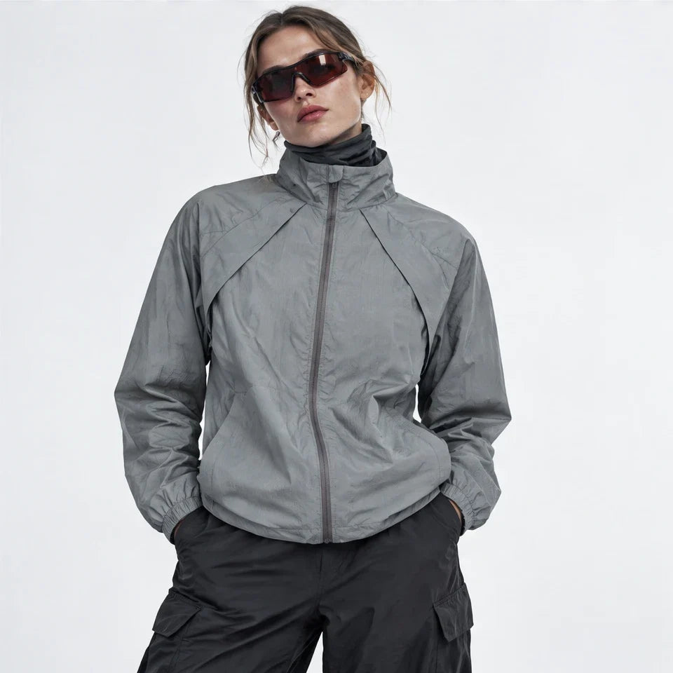 Brume - Unisex Water-Repellent & Windproof Stand-Collar Lightweight Jacket - Dark Grey