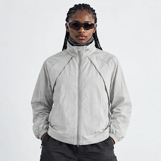 Brume - Unisex Water-Repellent & Windproof Stand-Collar Lightweight Jacket - Light Grey