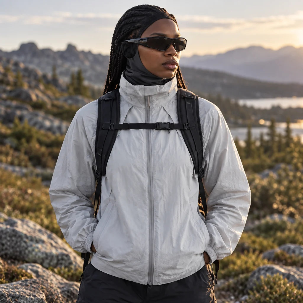 Brume - Unisex Water-Repellent & Windproof Stand-Collar Lightweight Jacket - Light Grey
