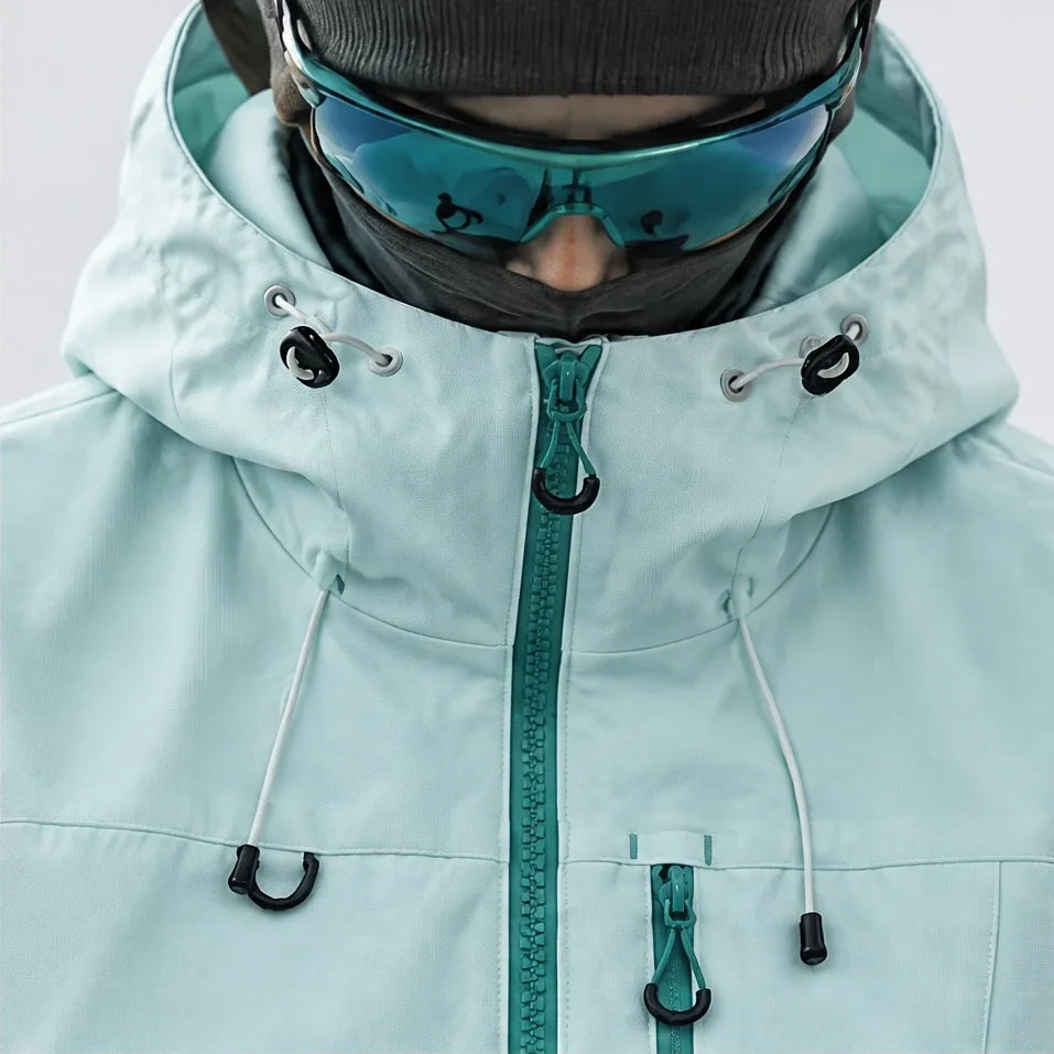 Fohn - Mens Water-Repellent & Windproof Hooded Lightweight Jacket - Light Blue