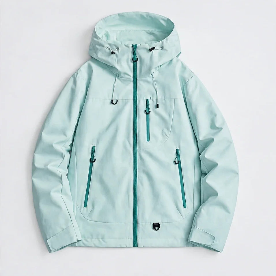 Fohn - Mens Water-Repellent & Windproof Hooded Lightweight Jacket - Light Blue