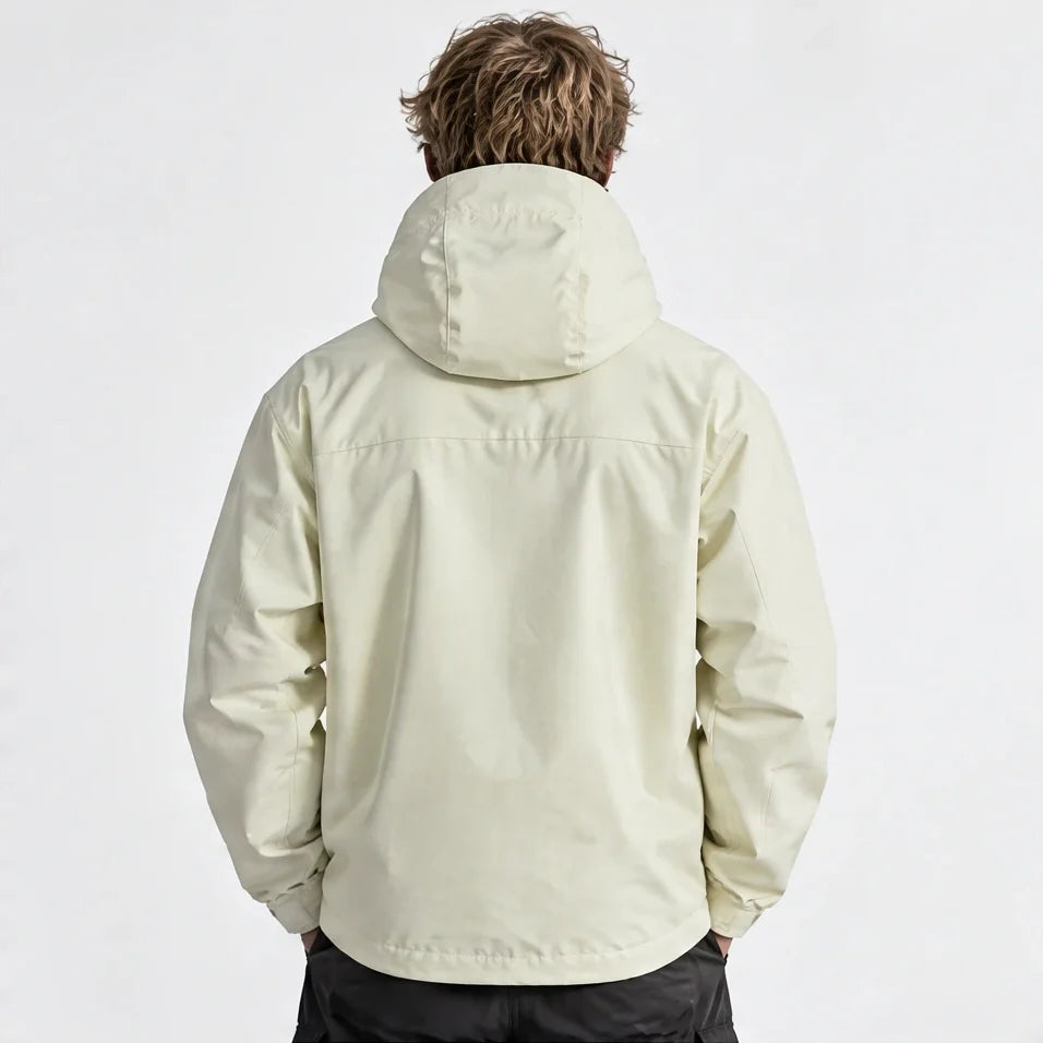 Fohn - Mens Water-Repellent & Windproof Hooded Lightweight Jacket - Off-white