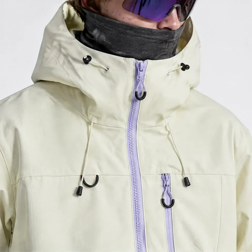 Fohn - Mens Water-Repellent & Windproof Hooded Lightweight Jacket - Off-white