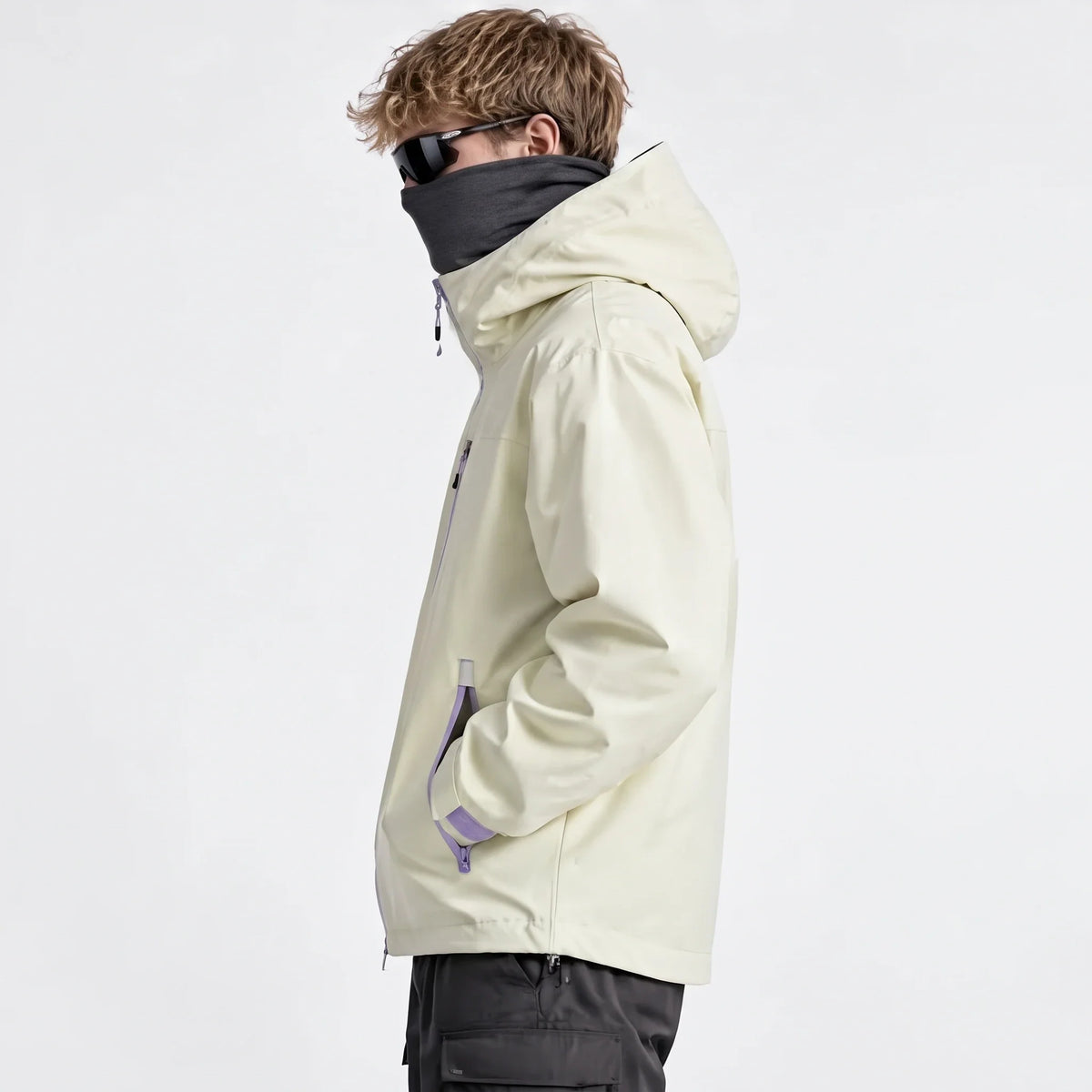 Fohn - Mens Water-Repellent & Windproof Hooded Lightweight Jacket - Off-white