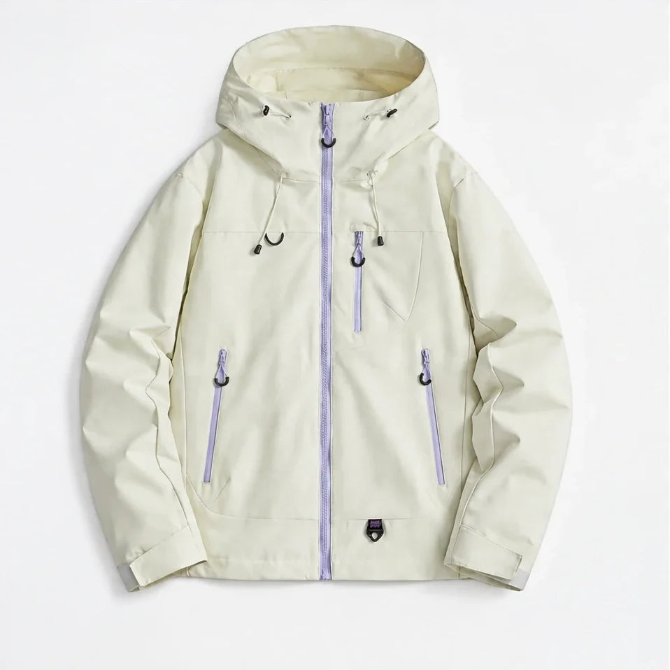 Fohn - Mens Water-Repellent & Windproof Hooded Lightweight Jacket - Off-white