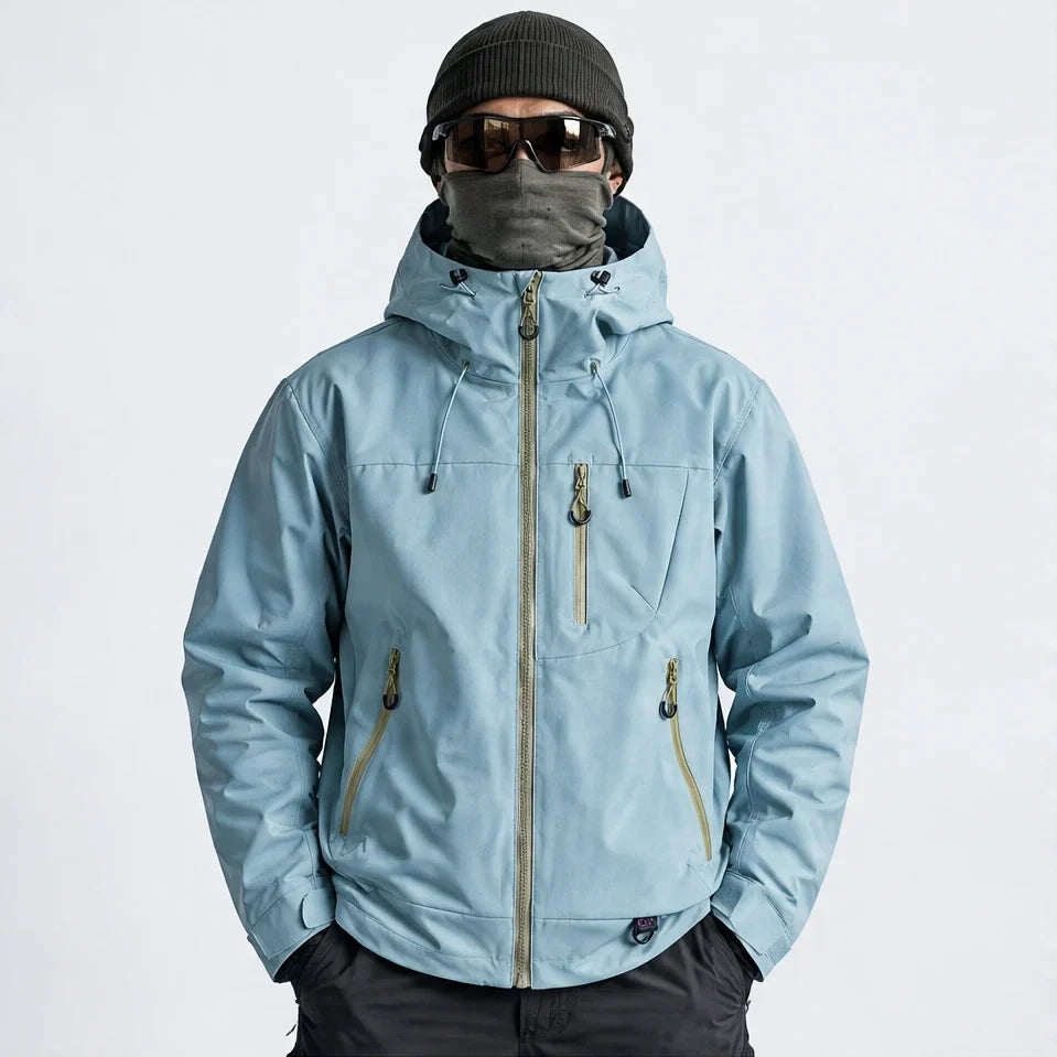 Fohn - Mens Water-Repellent & Windproof Hooded Lightweight Jacket - Peacock Blue
