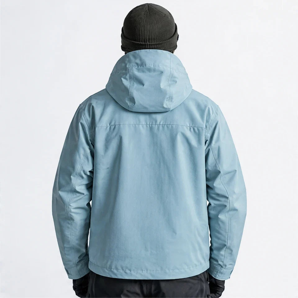 Fohn - Mens Water-Repellent & Windproof Hooded Lightweight Jacket - Peacock Blue
