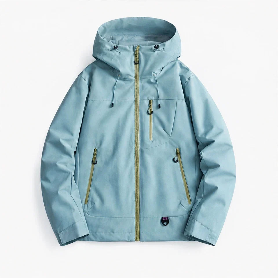 Fohn - Mens Water-Repellent & Windproof Hooded Lightweight Jacket - Peacock Blue