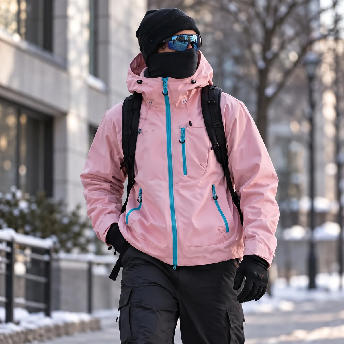 Fohn - Mens Water-Repellent & Windproof Hooded Lightweight Jacket - Pink