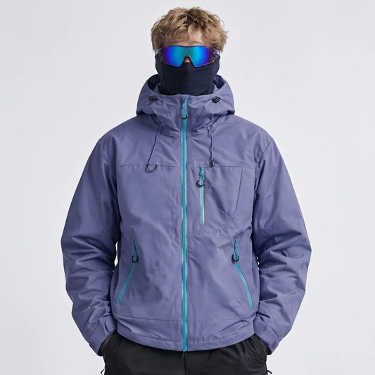 Fohn - Mens Water-Repellent & Windproof Hooded Lightweight Jacket - Purple