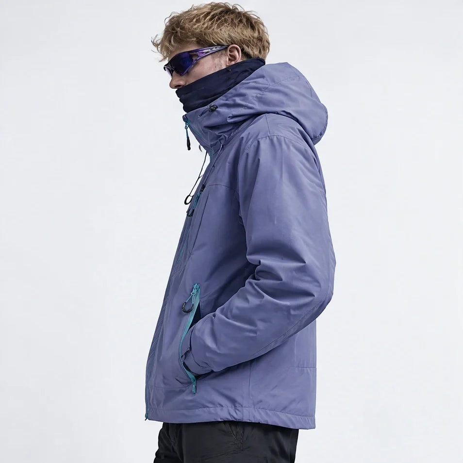 Fohn - Mens Water-Repellent & Windproof Hooded Lightweight Jacket - Purple