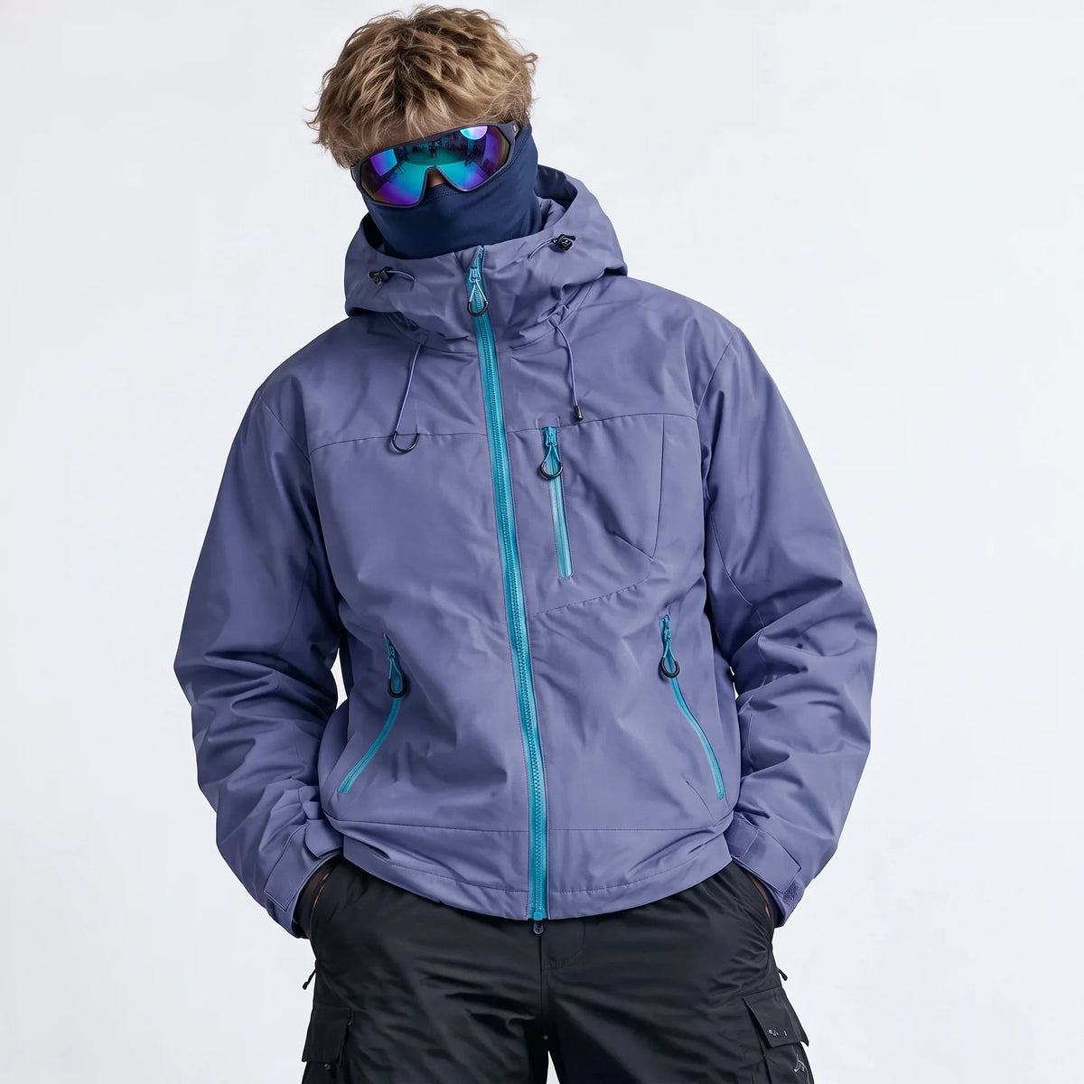 Fohn - Mens Water-Repellent & Windproof Hooded Lightweight Jacket - Purple