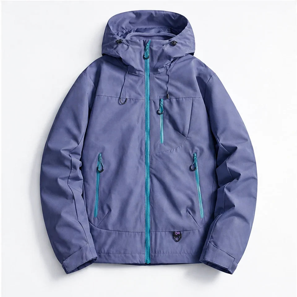 Fohn - Mens Water-Repellent & Windproof Hooded Lightweight Jacket - Purple
