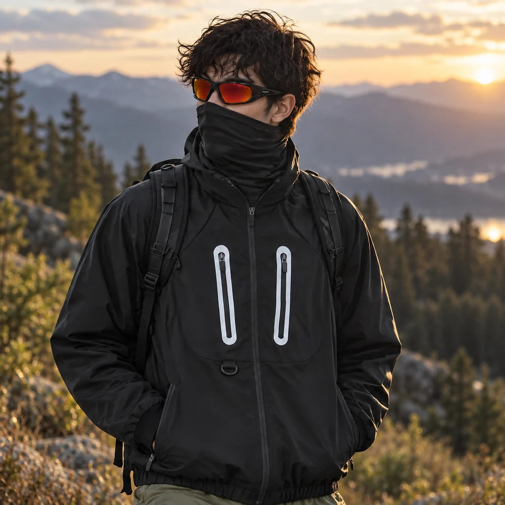 Blink - Mens Water-Repellent & Windproof Reflective Lightweight Jacket - Black
