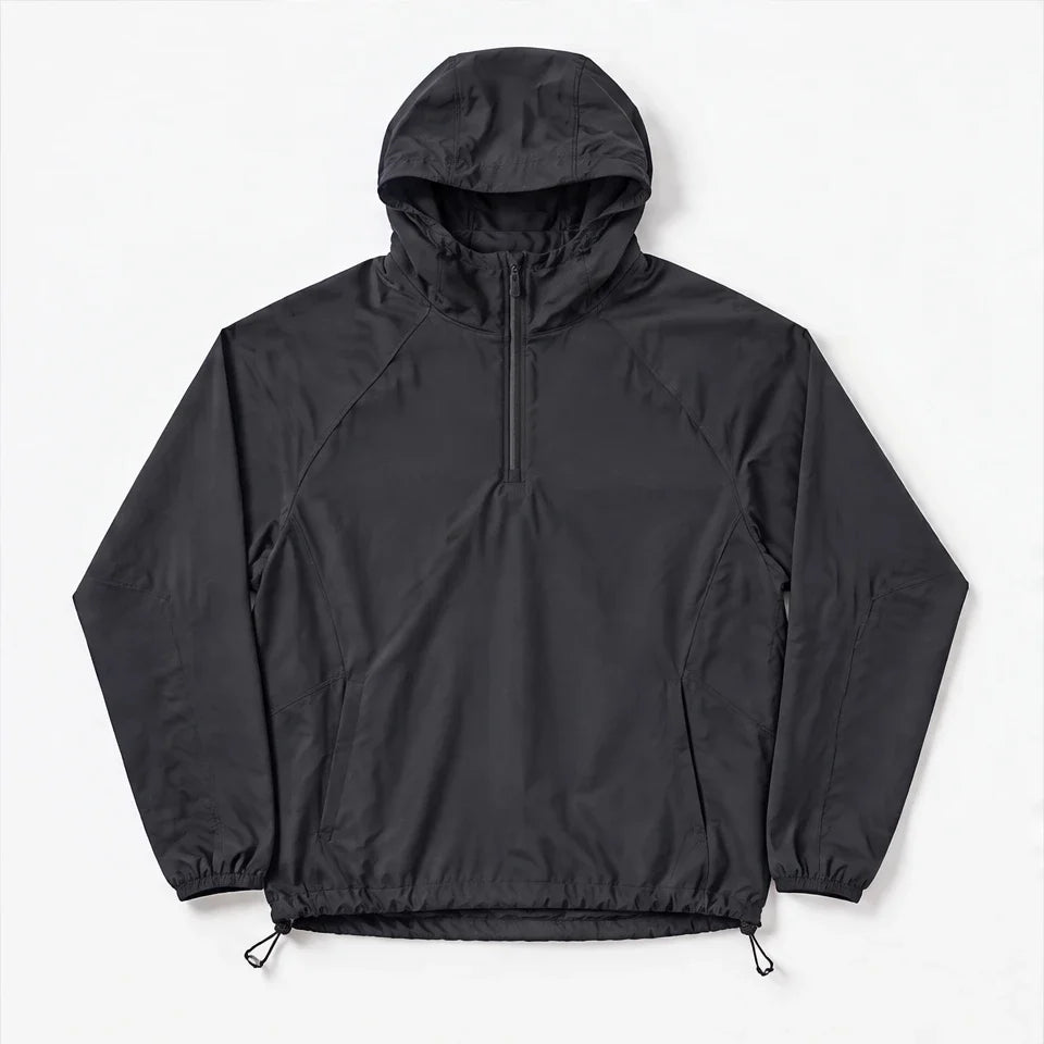 Hoar - Unisex Water-Repellent & Windproof Hooded Lightweight Jacket - Black