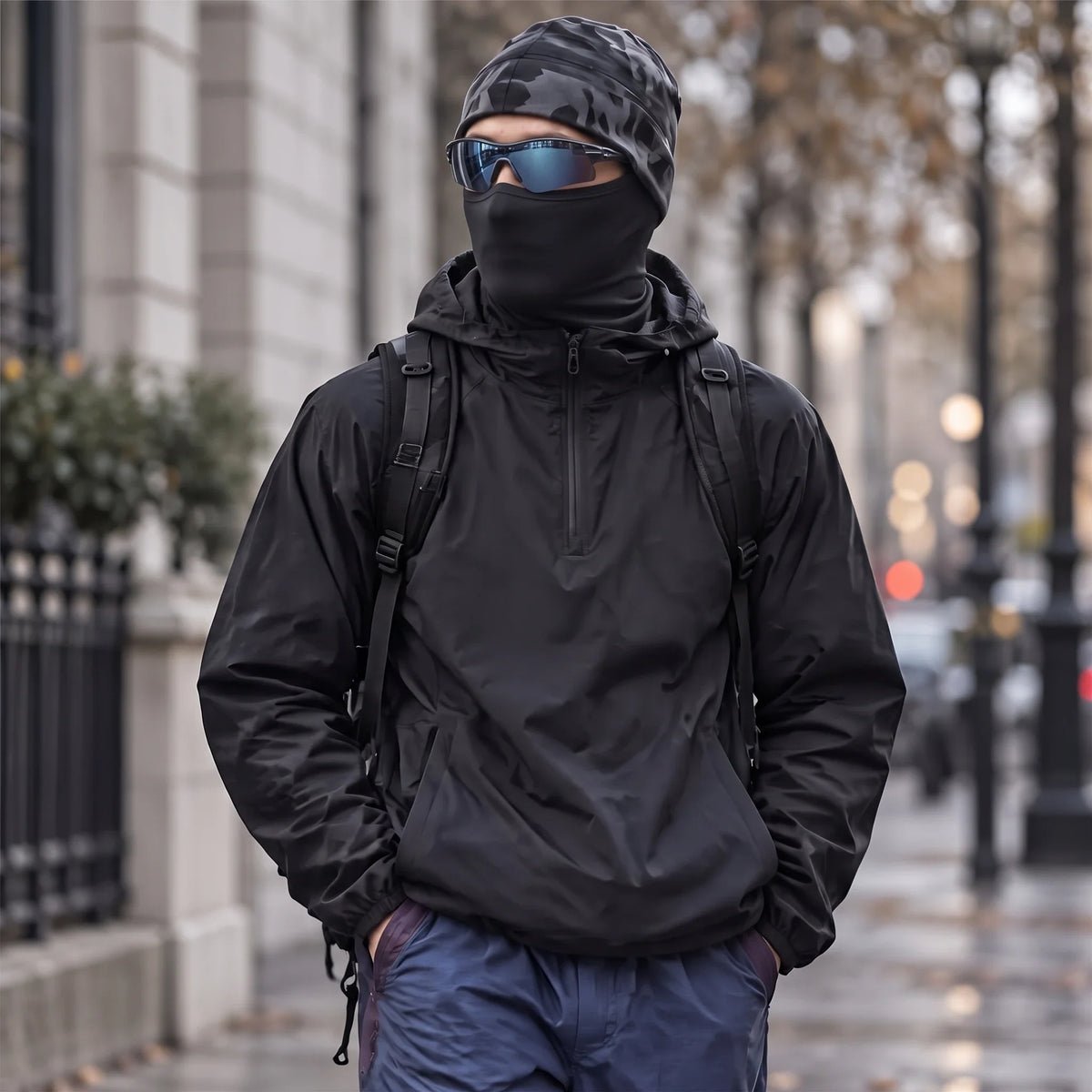 Hoar - Unisex Water-Repellent & Windproof Hooded Lightweight Jacket - Black