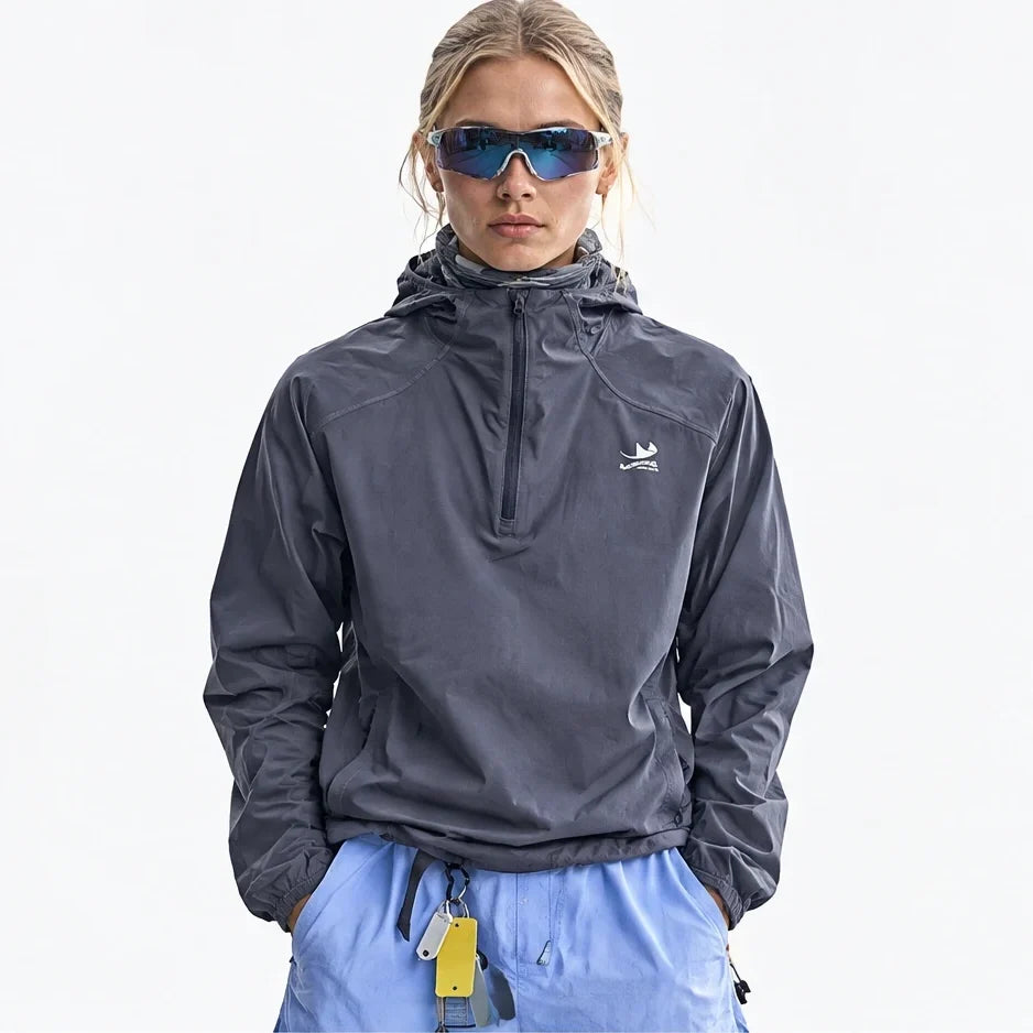 Hoar - Unisex Water-Repellent & Windproof Hooded Lightweight Jacket - Grey