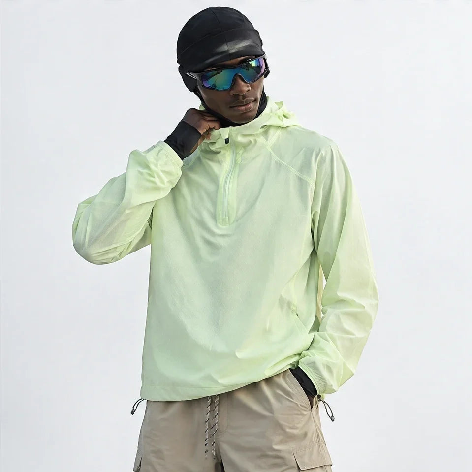 Hoar - Unisex Water-Repellent & Windproof Hooded Lightweight Jacket - Light green