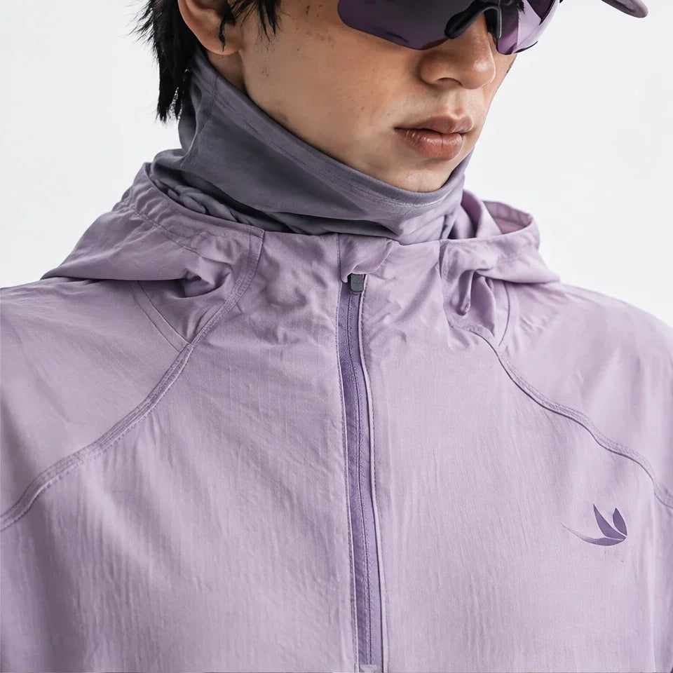 Hoar - Unisex Water-Repellent & Windproof Hooded Lightweight Jacket - Light purple