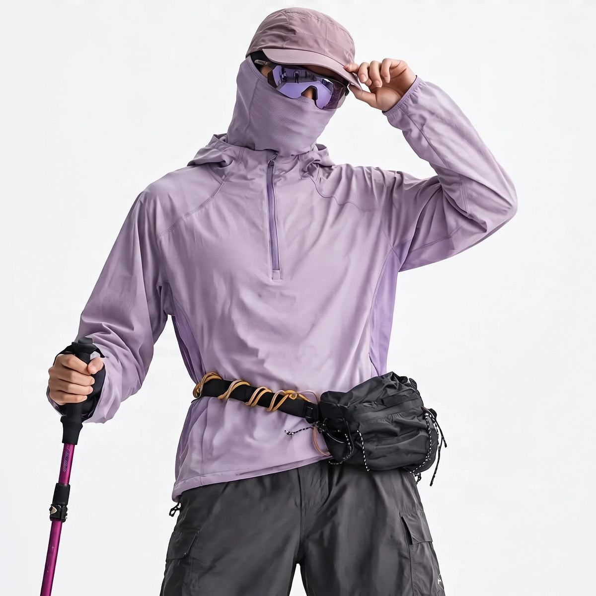 Hoar - Unisex Water-Repellent & Windproof Hooded Lightweight Jacket - Light purple