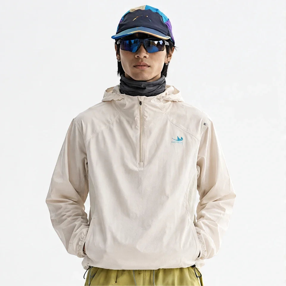 Hoar - Unisex Water-Repellent & Windproof Hooded Lightweight Jacket - Off-white