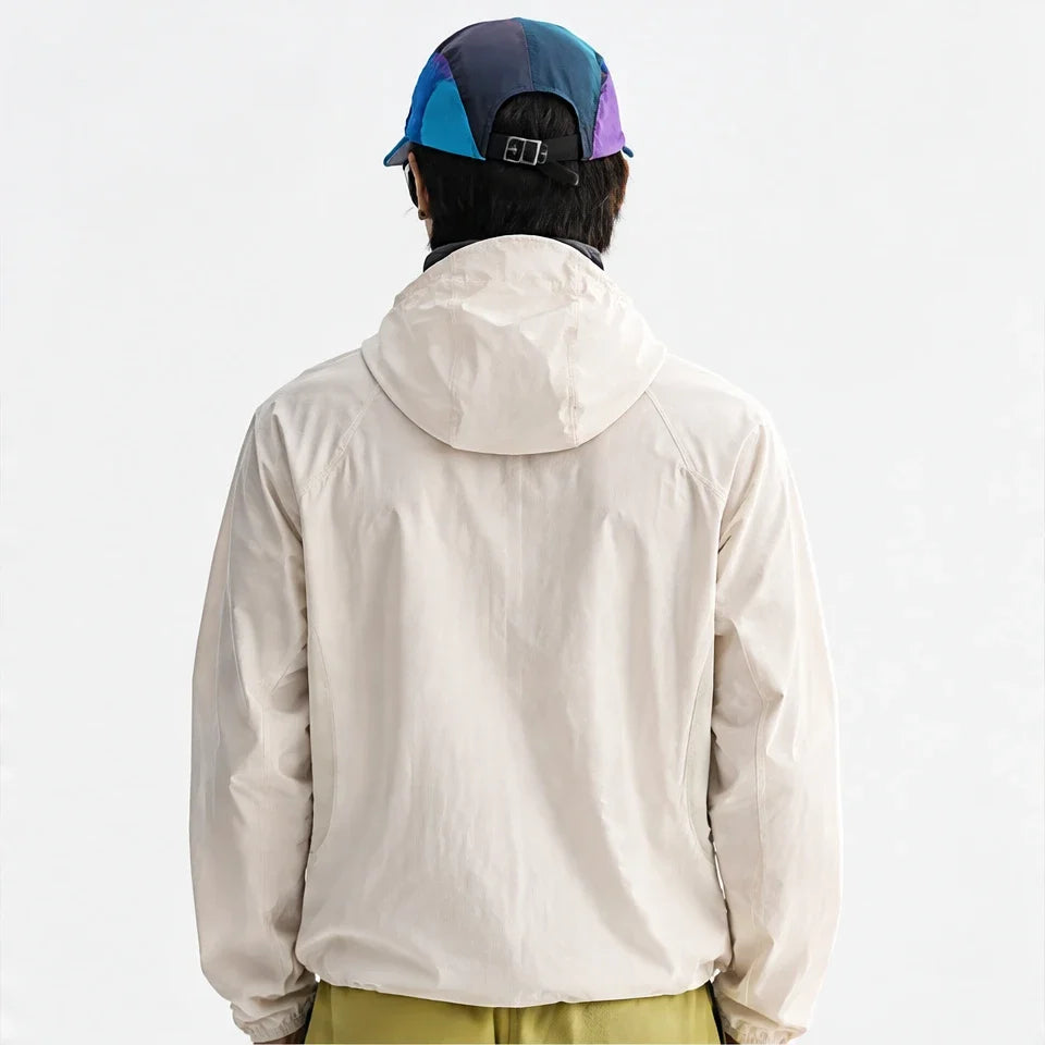 Hoar - Unisex Water-Repellent & Windproof Hooded Lightweight Jacket - Off-white