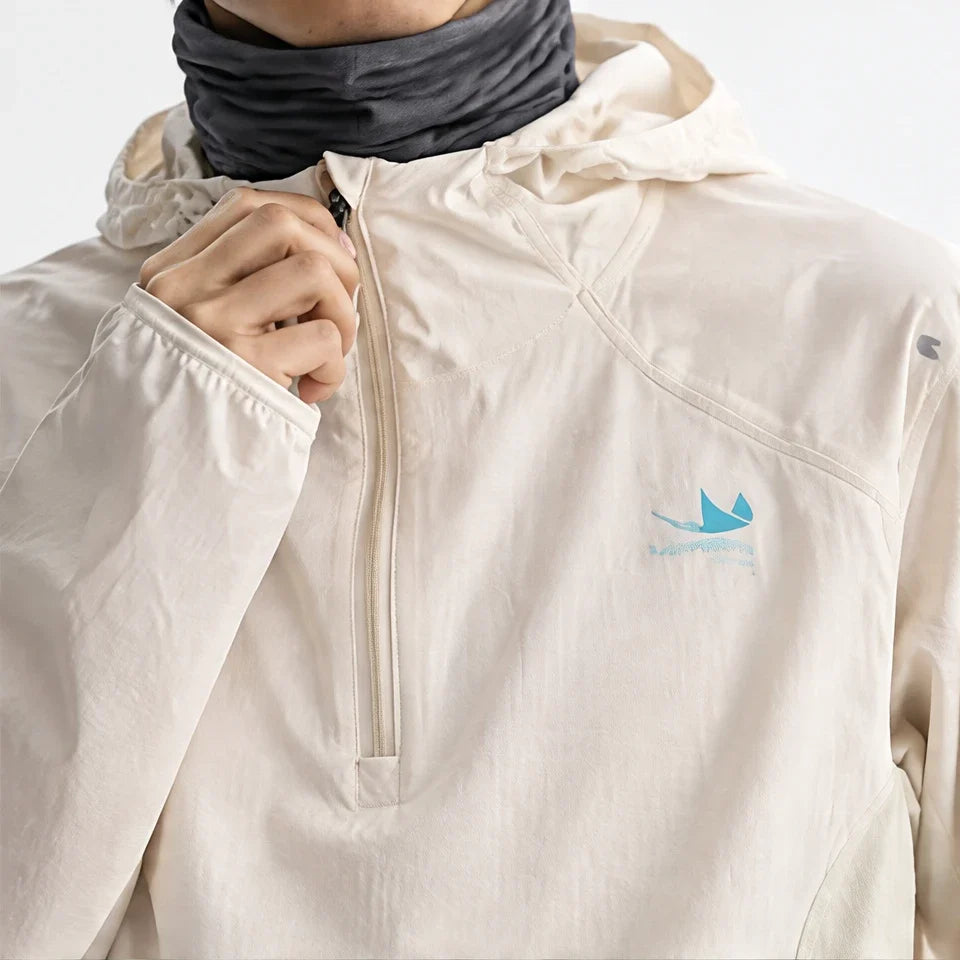 Hoar - Unisex Water-Repellent & Windproof Hooded Lightweight Jacket - Off-white