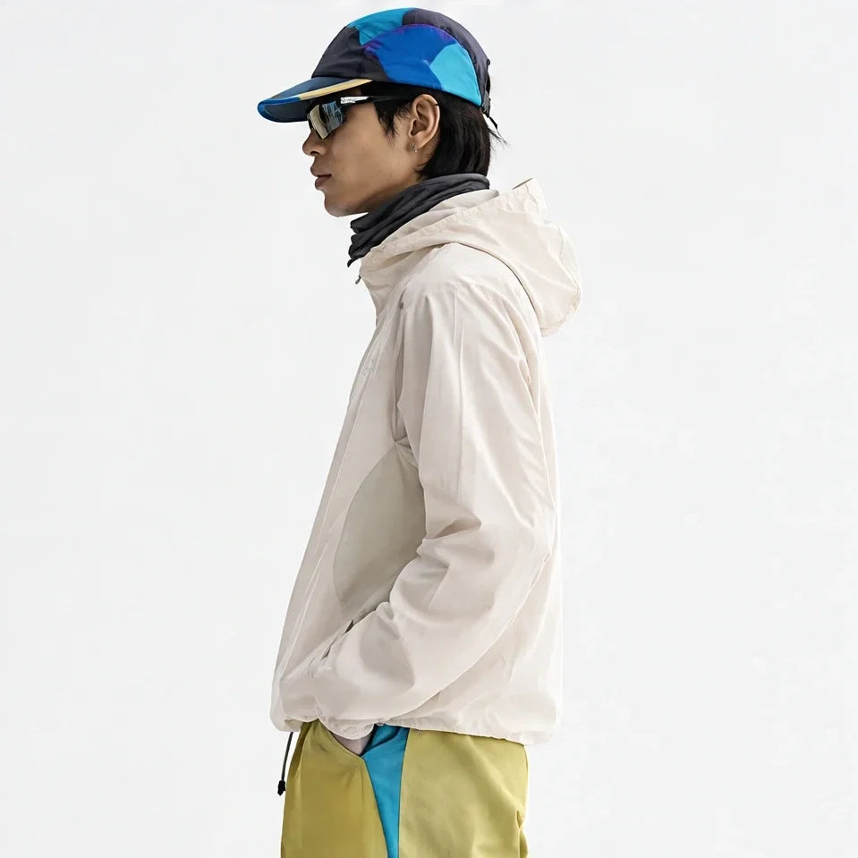 Hoar - Unisex Water-Repellent & Windproof Hooded Lightweight Jacket - Off-white