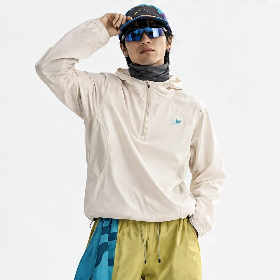 Hoar - Unisex Water-Repellent & Windproof Hooded Lightweight Jacket - Off-white