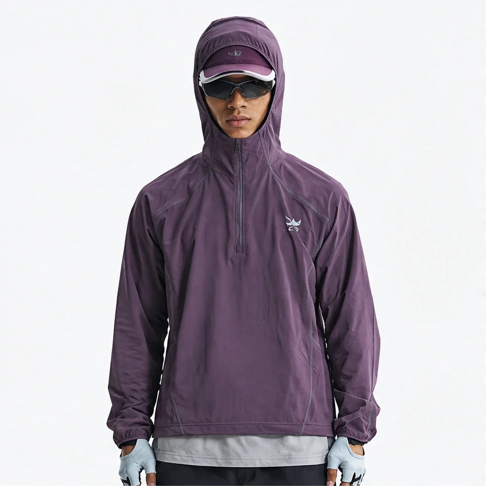 Hoar - Unisex Water-Repellent & Windproof Hooded Lightweight Jacket - Purple Smoke