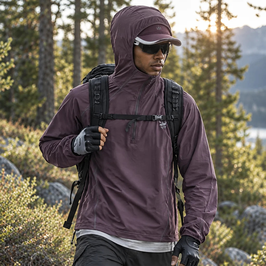 Hoar - Unisex Water-Repellent & Windproof Hooded Lightweight Jacket - Purple Smoke