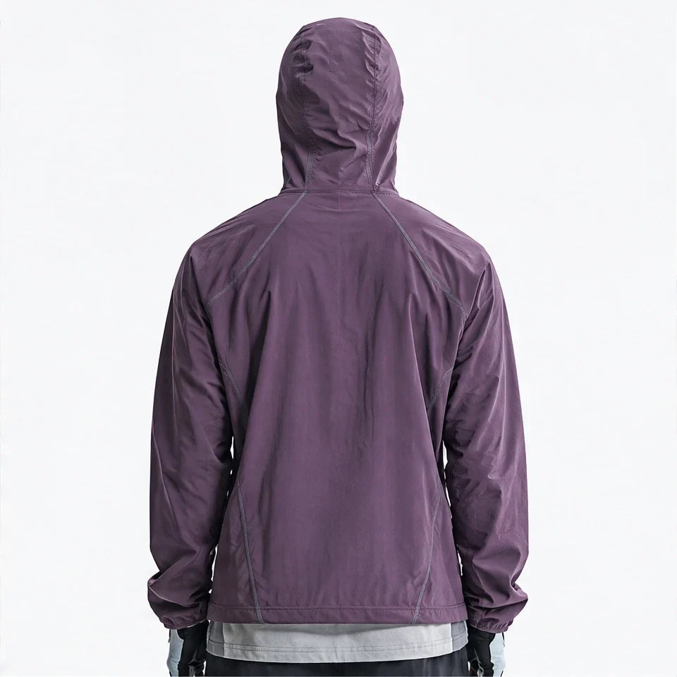 Hoar - Unisex Water-Repellent & Windproof Hooded Lightweight Jacket - Purple Smoke