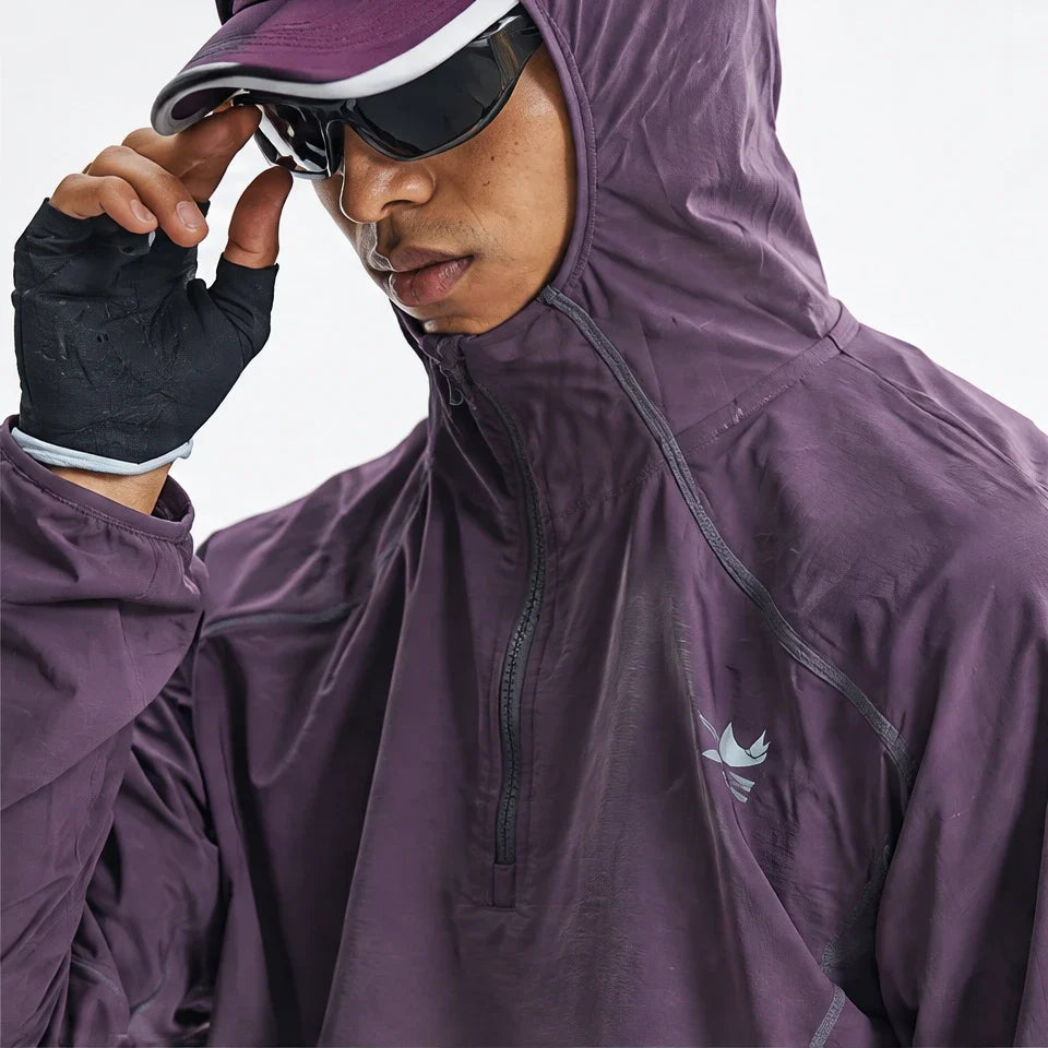 Hoar - Unisex Water-Repellent & Windproof Hooded Lightweight Jacket - Purple Smoke