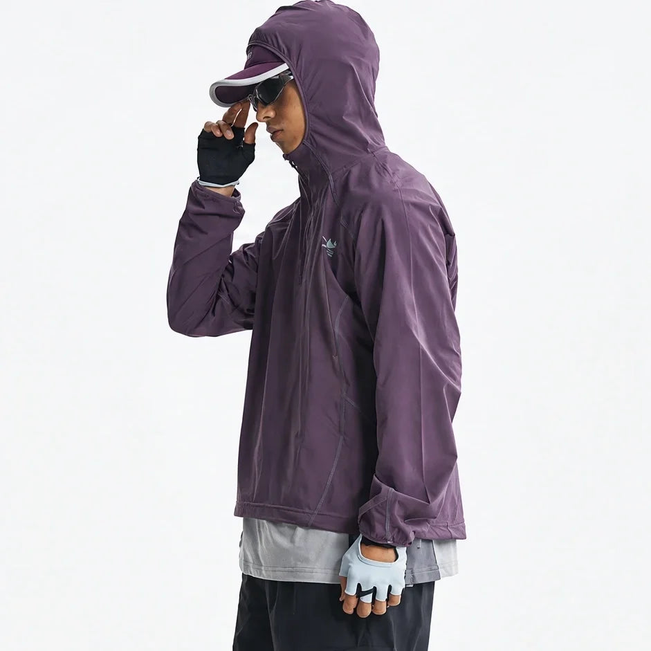 Hoar - Unisex Water-Repellent & Windproof Hooded Lightweight Jacket - Purple Smoke