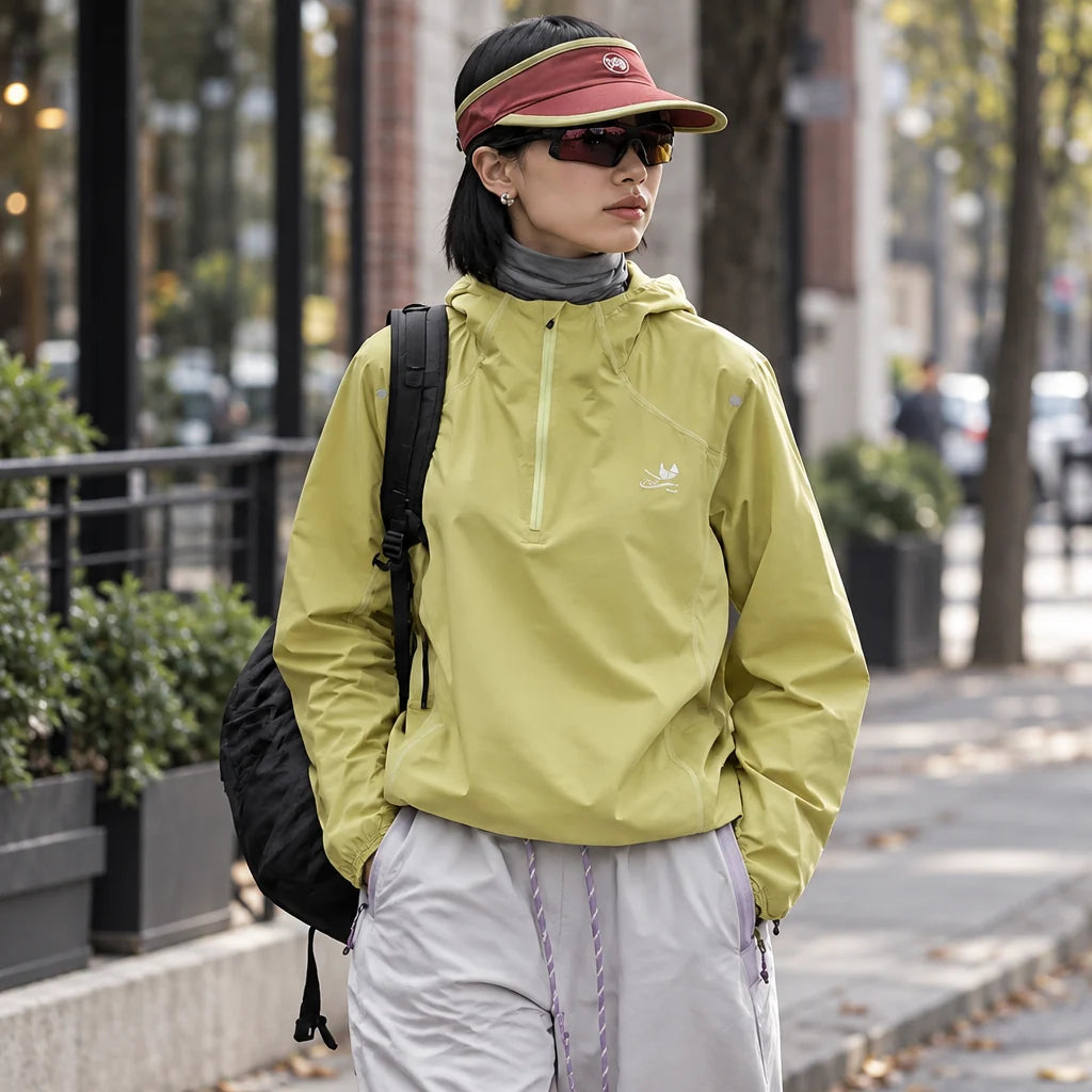Hoar - Unisex Water-Repellent & Windproof Hooded Lightweight Jacket - Yellow Green