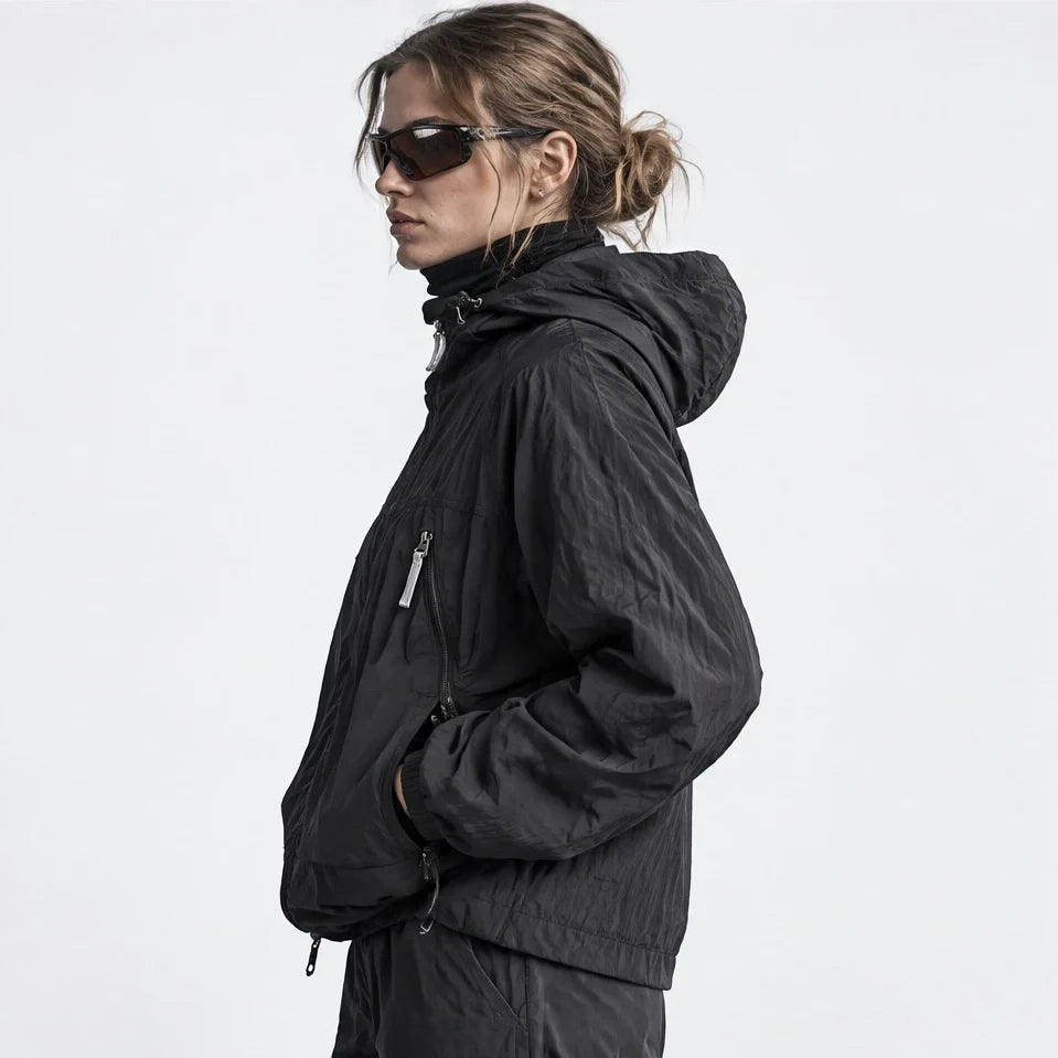 Drift - Unisex Water-Repellent & Windproof Mesh-Vent Lightweight Jacket - Black