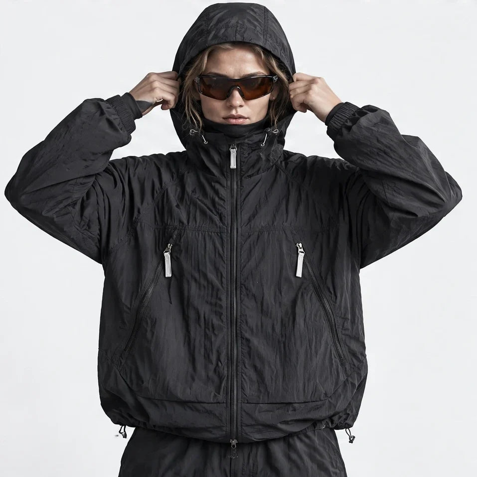 Drift - Unisex Water-Repellent & Windproof Mesh-Vent Lightweight Jacket - Black