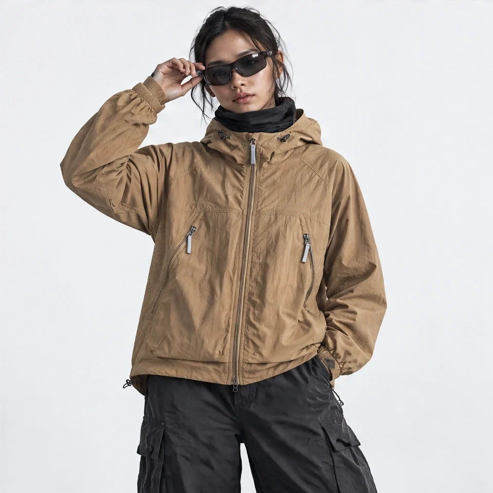 Drift - Unisex Water-Repellent & Windproof Mesh-Vent Lightweight Jacket - Camel