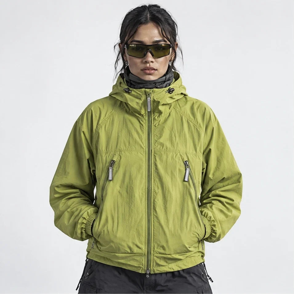 Drift - Unisex Water-Repellent & Windproof Mesh-Vent Lightweight Jacket - Yellow Green
