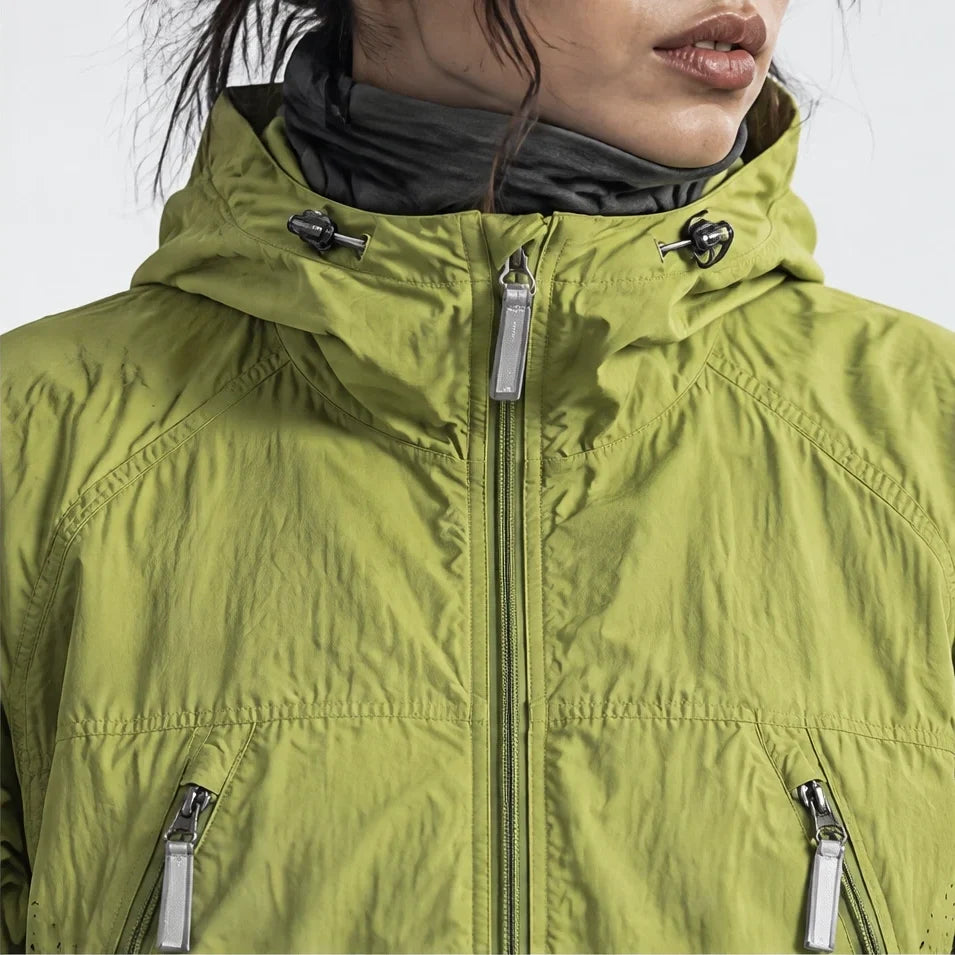 Drift - Unisex Water-Repellent & Windproof Mesh-Vent Lightweight Jacket - Yellow Green
