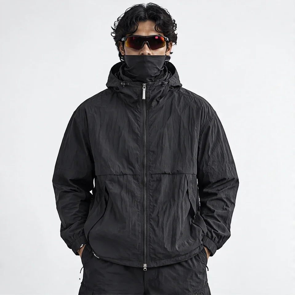Flurry - Unisex Water-Repellent & Windproof Hooded Lightweight Jacket - Black