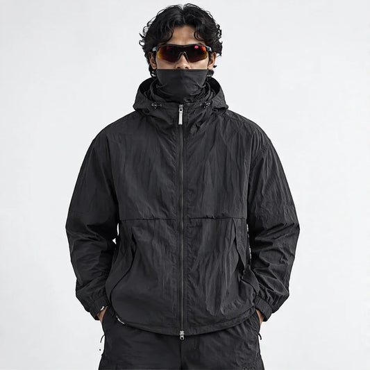 Flurry - Unisex Water-Repellent & Windproof Hooded Lightweight Jacket - Black