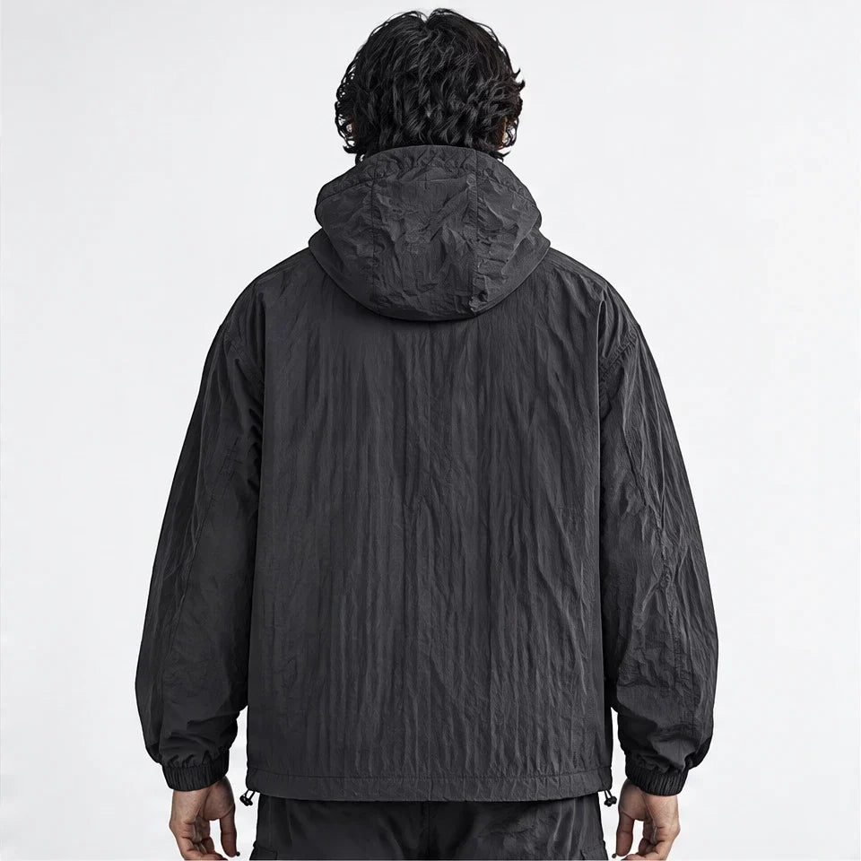 Flurry - Unisex Water-Repellent & Windproof Hooded Lightweight Jacket - Black